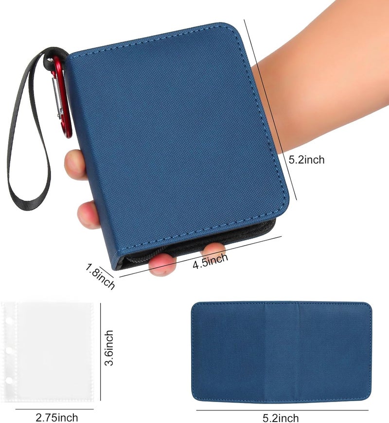GEAoffice Mini Card Binder 1-Pocket, Super Lightweight Small Collectible Trading Card Albums for 80 Cards, Top Loading Zipper Binder for TCG, MTG, Sports&Game Cards, Gifts for Girls, Blue - Image 4